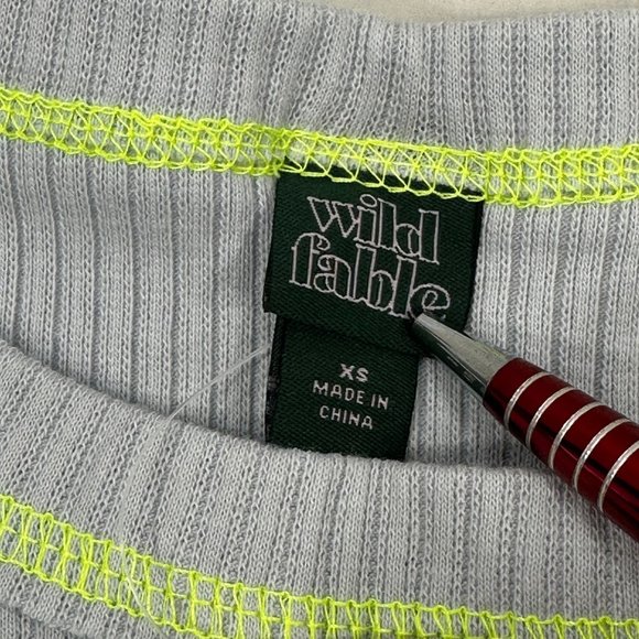 2 Piece Wild Fable Women's XS Black Crop Sweater And Blue Ribbed T-Shirt New - Picture 16 of 16